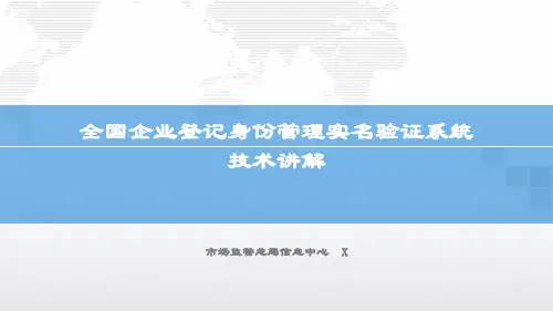 (精)全国企业登记身份管理实名验证系统技术讲解PPT课件