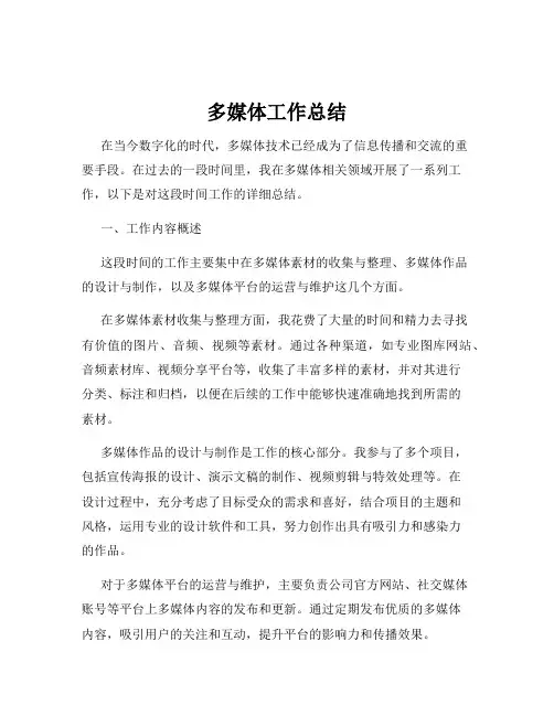多媒体工作总结