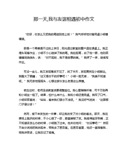 那一天,我与友谊相遇初中作文