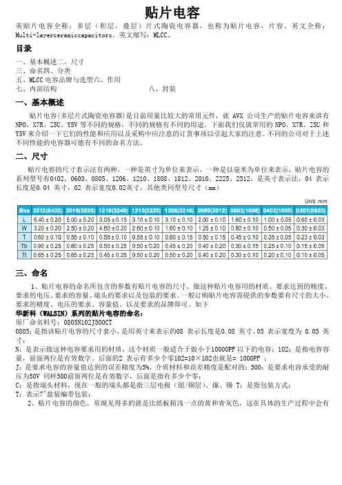 贴片电容基础知识