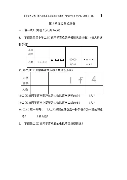 人教版二年级数学下册第一单元测试卷及答案(共4套)