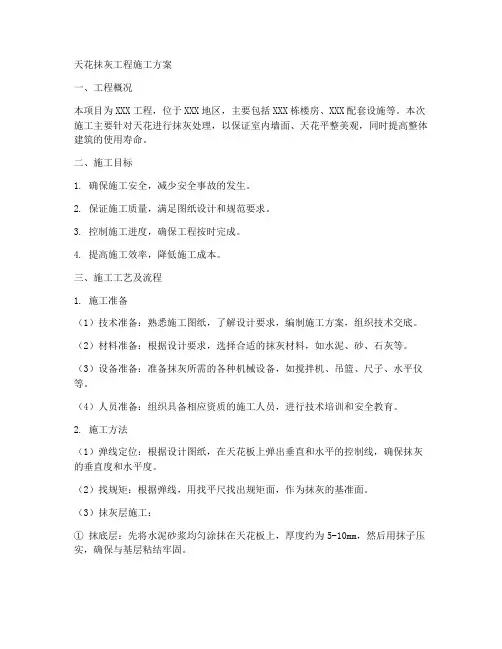 天花抹灰工程施工方案模板