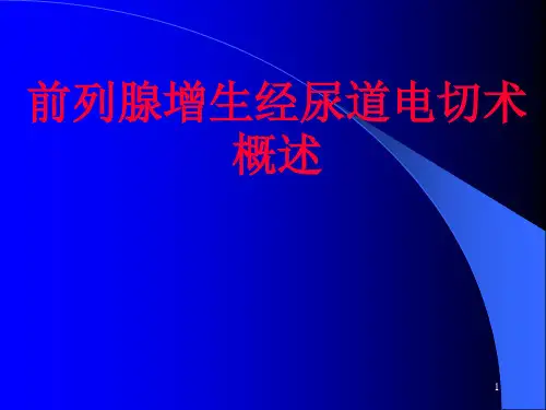 前列腺增生经尿道电切术概述PPT课件