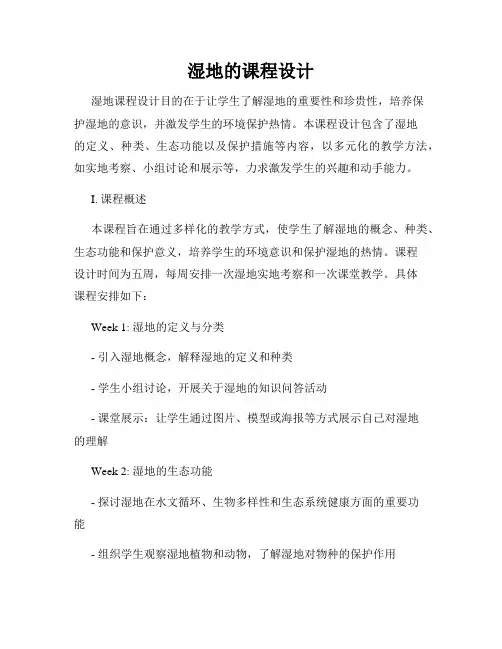 湿地的课程设计