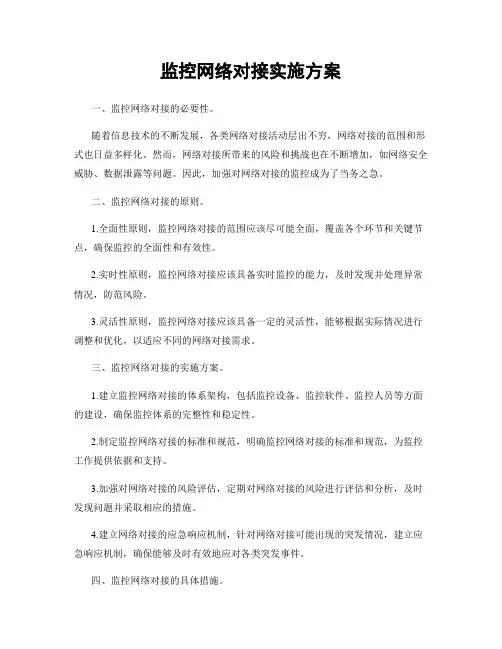 监控网络对接实施方案