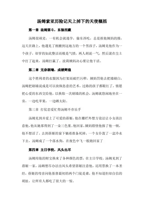 汤姆索亚历险记天上掉下的天使概括