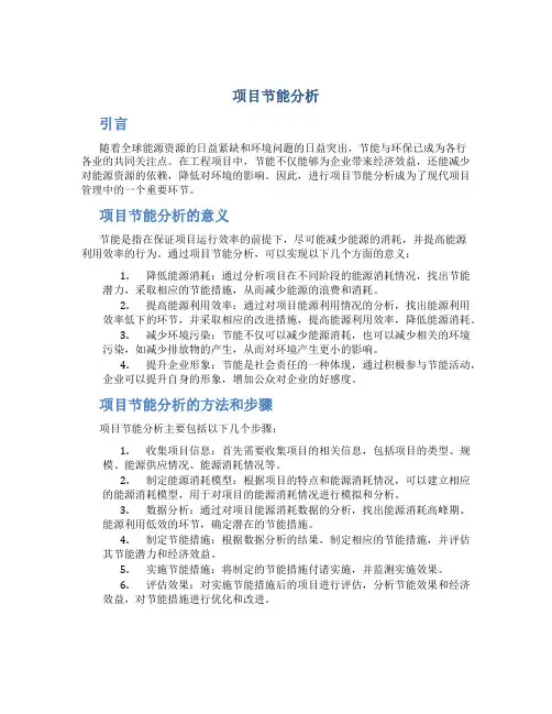 项目节能分析怎么写