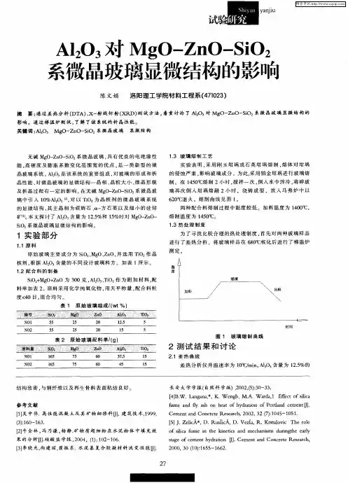 Al2O3对MgO—ZnO—SiO2系微晶玻璃显微结构的影响