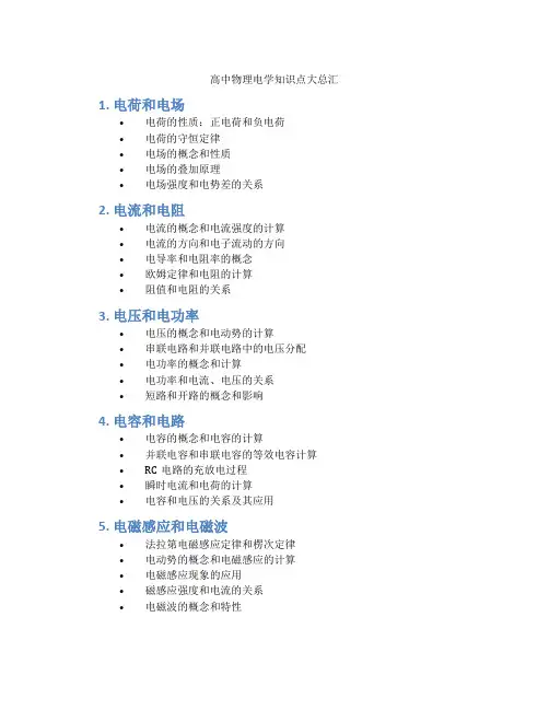 高中物理电学知识点大总汇