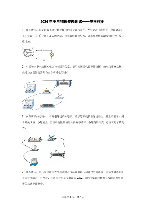 2024年中考物理专题训练——电学作图