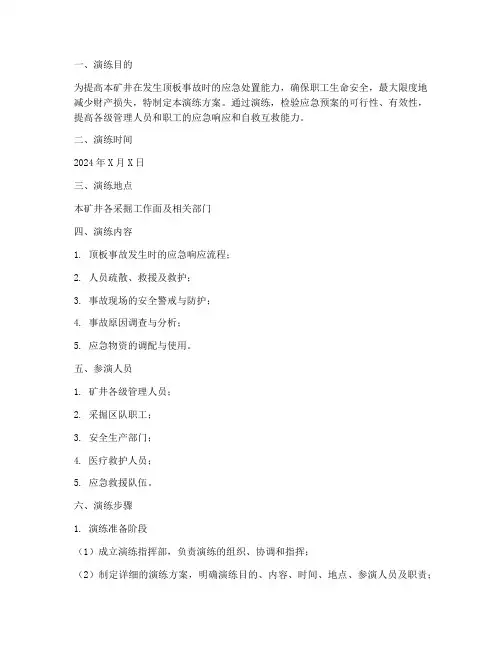 顶板应急预案演练方案