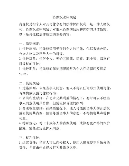 肖像权法律规定