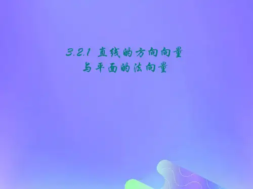 2021年高中数学第3章空间向量与立体几何3.2.1直线的方向向量与平面的法向量课件4苏教版选修2_