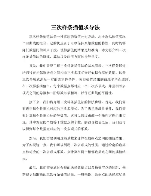 三次样条插值求导法