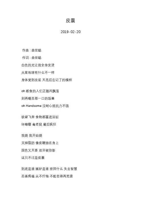 萧敬腾—皮囊—歌词