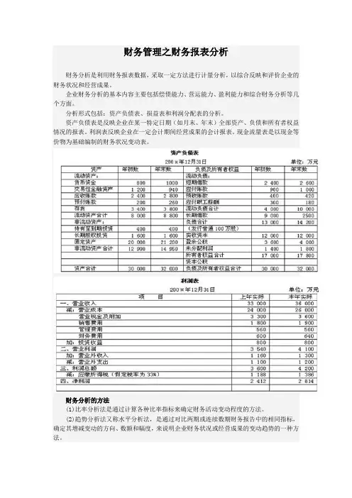 财务管理之财务报表分析