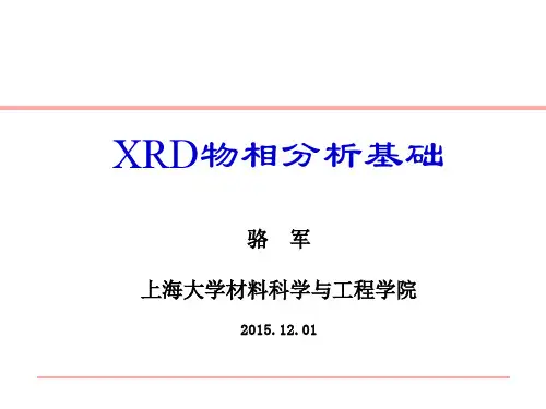 XRD物相分析基础-2015讲习班骆军