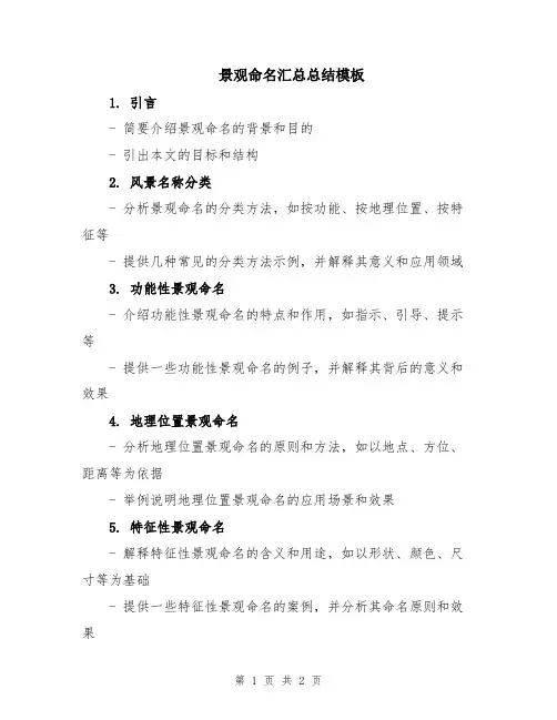 景观命名汇总总结模板