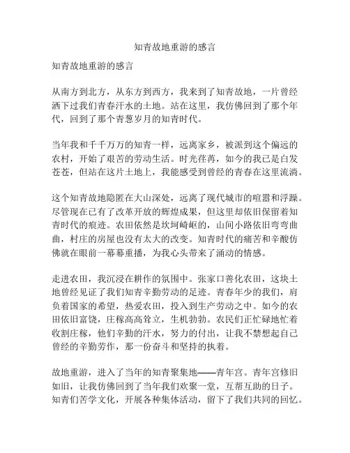 知青故地重游的感言