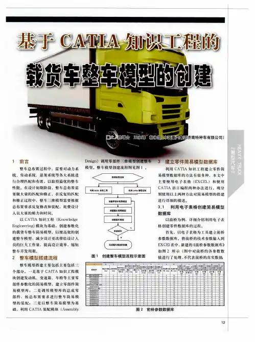 基于CATIA知识工程的载货车整车模型的创建