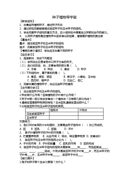 种子植物导学案