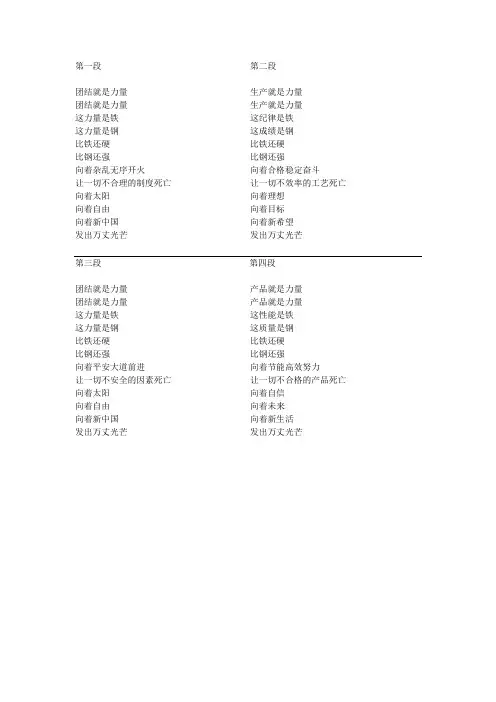 团结就是力量大合唱