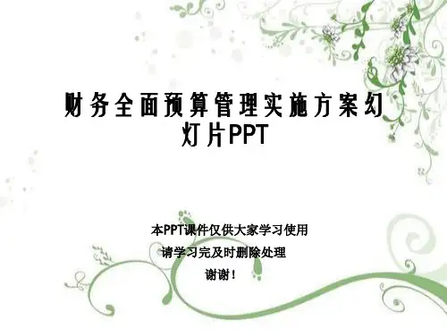 财务全面预算管理实施方案幻灯片PPT