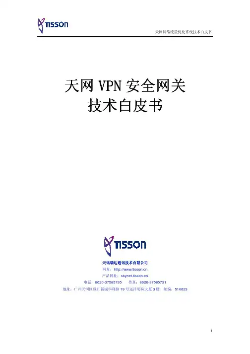 TISSON 天网VPN安全网关 技术白皮书