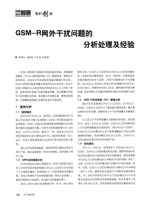 GSM-R网外干扰问题的分析处理及经验