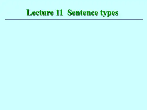 大学英语专业语法课件11句子类型-Sentence_Types