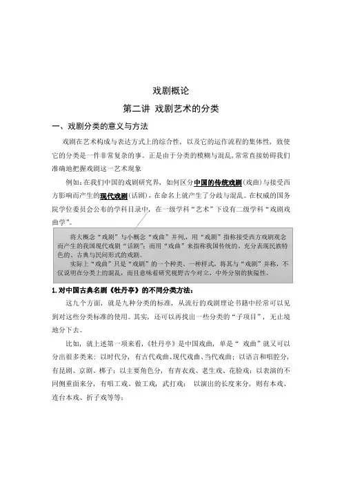 戏剧概论 教案第二讲
