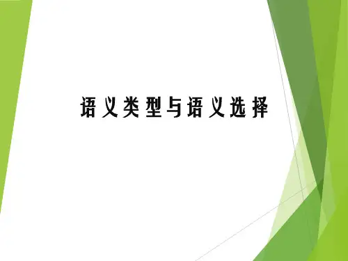 语义类型与语义选择