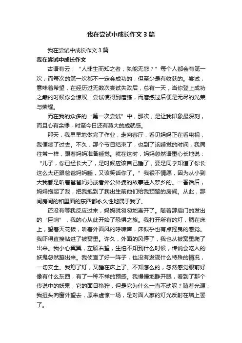 我在尝试中成长作文3篇