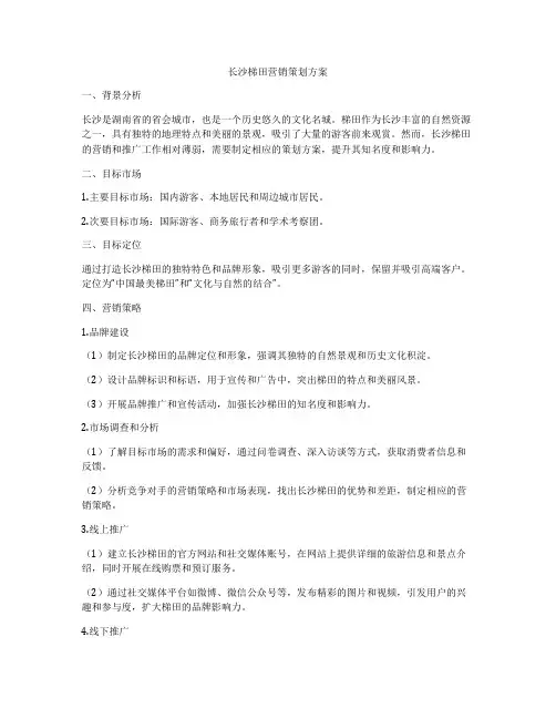 长沙梯田营销策划方案