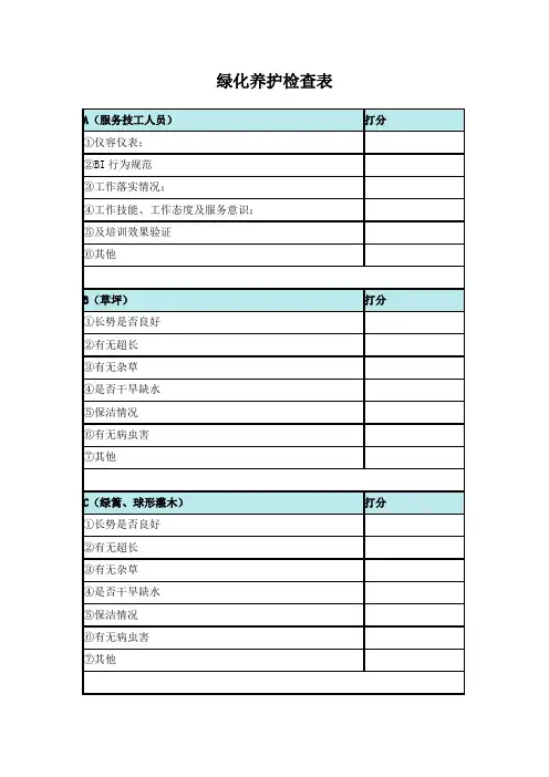 绿化养护检查表