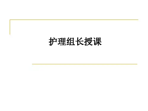 护理组长授课ppt课件