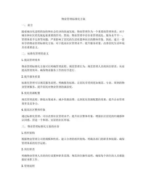物业管理标准化方案
