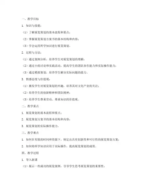 策划展览教案模板