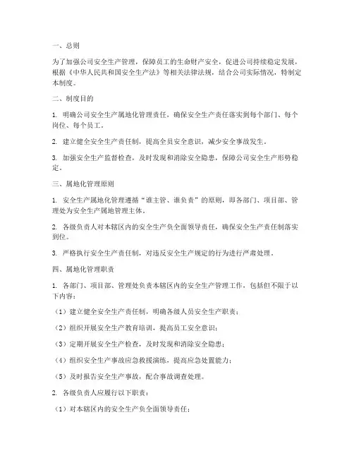 公司安全属地化管理制度