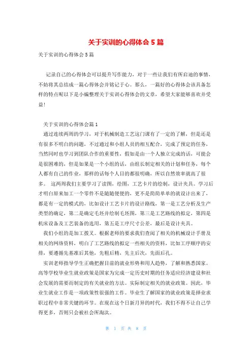 关于实训的心得体会5篇