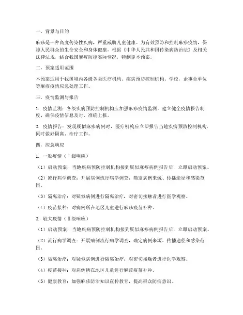 麻疹应急预案方案
