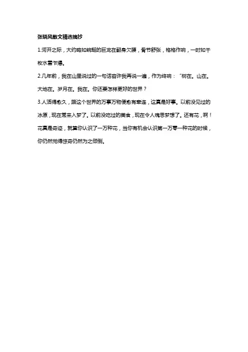 张晓风散文精选摘抄
