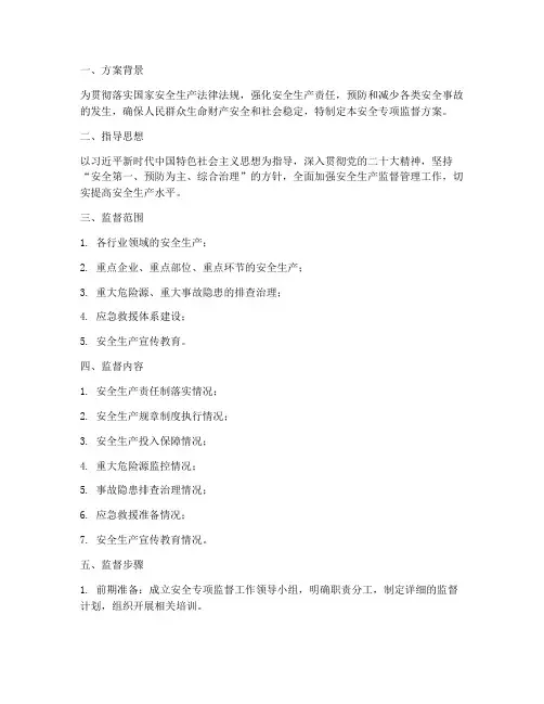 安全专项监督方案