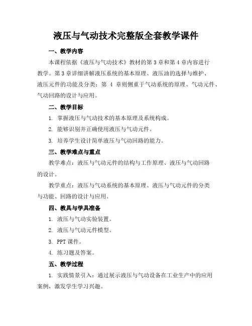 液压与气动技术完整版全套教学课件