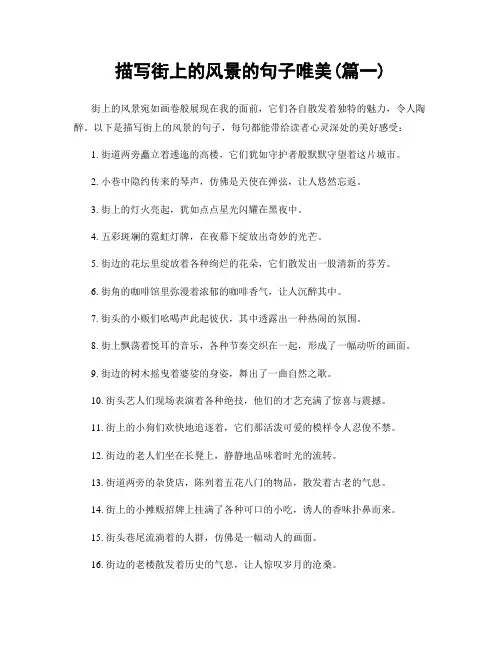 描写街上的风景的句子唯美(精选2篇)