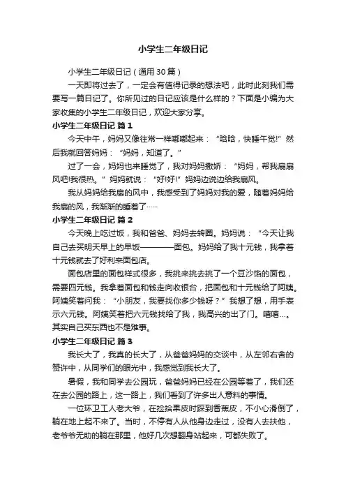 小学生二年级日记