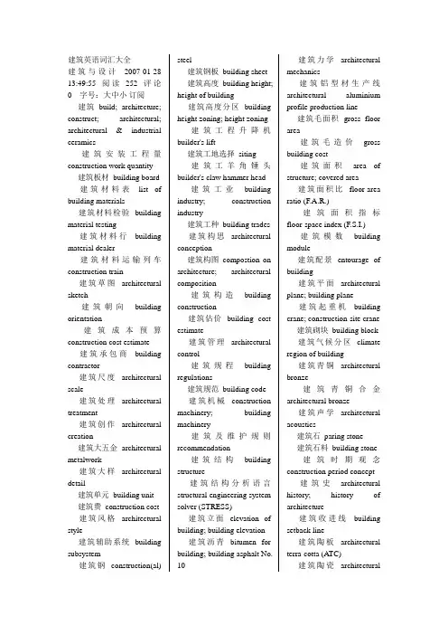 建筑类词汇大全
