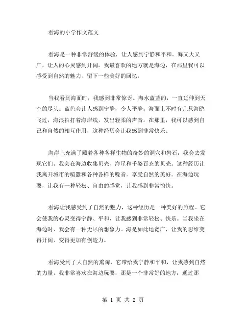 看海的小学作文范文