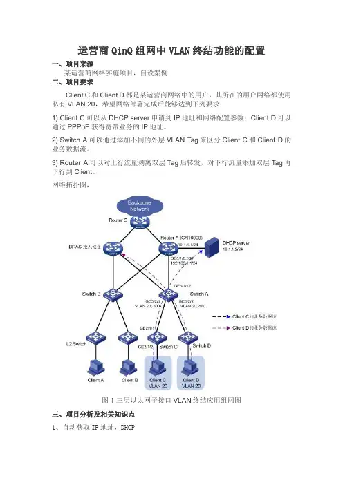 教学案例24 运营商QinQ组网中VLAN终结功能的配置要点