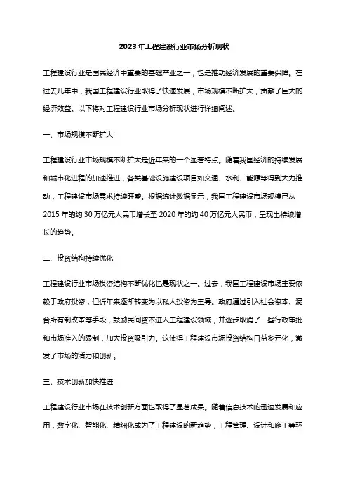 2023年工程建设行业市场分析现状